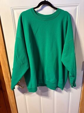 Hanes Eco Smart 3XL Green Crewneck Sweatshirt Pullover Oversized Cozy